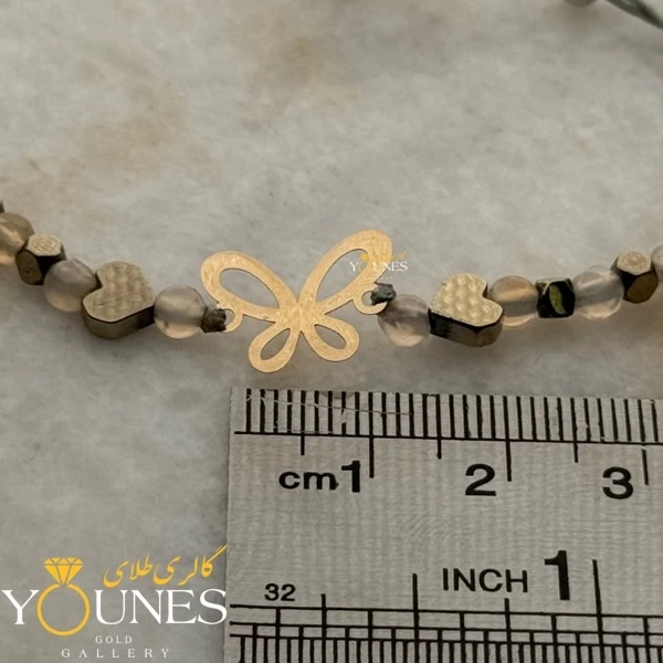 دستبند پروانه طلا لیزری